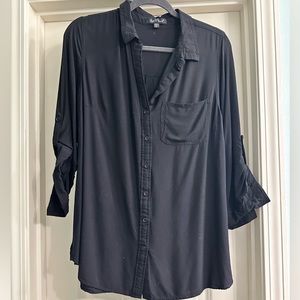 Black button down shirt size 1x
